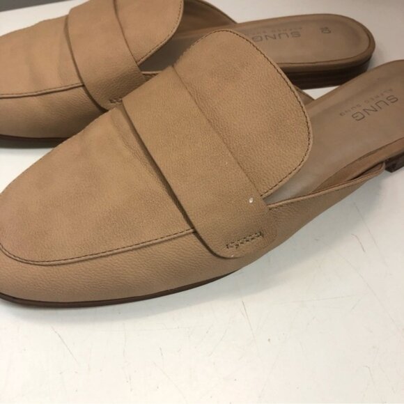 Alfred Sung Tan Faux Leather Flat Mules size 10 - Picture 2 of 6